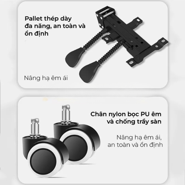 Bánh xe ghế xoay văn phòng viền trắng giá rẻ: CB10 - $hienthicat